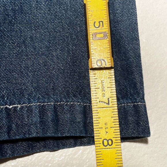 Port & Company Ladies XL Denim Button-Up Shirt Short Sleeve Casual 100% Cotton - Picture 13 of 14